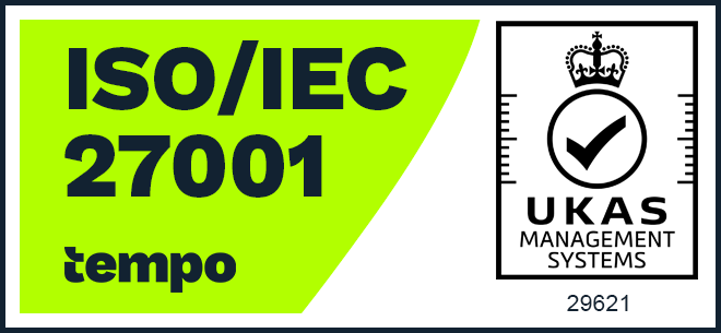 ISO/IEC 27001 certified, Tempo, UKAS Management Systems 29621